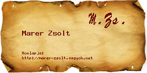 Marer Zsolt névjegykártya
